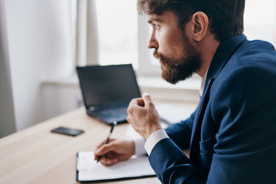 Man working on table