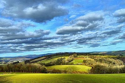 Scenic view of field against cloudy sky