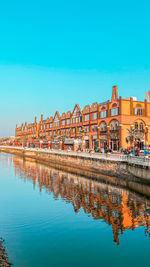 Reflection of buildings in water