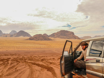 Scenic view of desert against sky