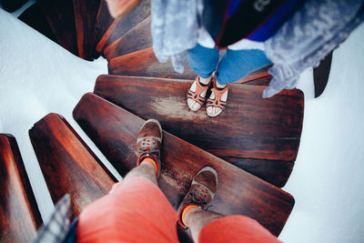 Person on wooden wall