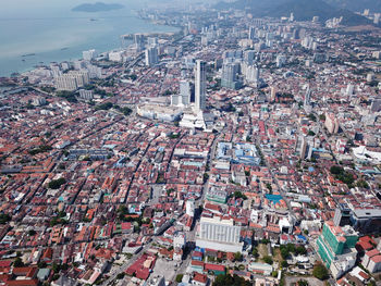 Aerial view georgetown city in unesco world heritage.