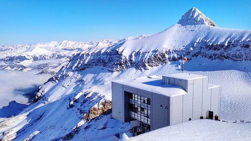 Snow covered mountain against sky