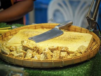 Close-up of food on table