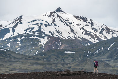 Backpacker on ridge