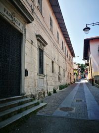 Road along buildings