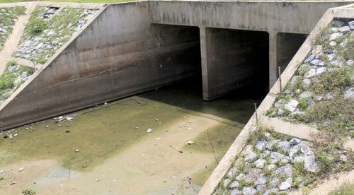 High angle view of bridge over river