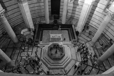 High angle view of people in shopping mall