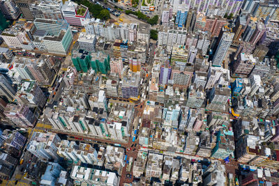 Aerial view of modern buildings in city