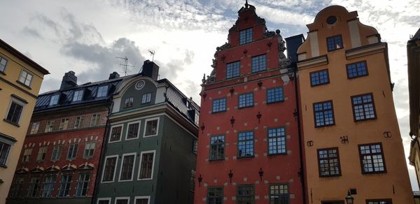 Low angle view of buildings in city