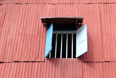 Low angle view of window on building