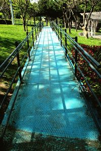 View of footbridge in park