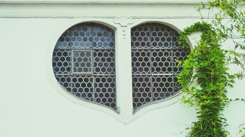 Low angle view of window on building