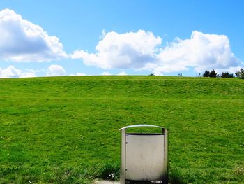 Recycle and keep green fields and blue sky