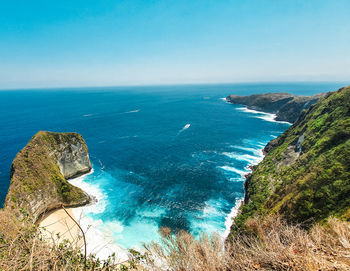 High angle view of sea against sky