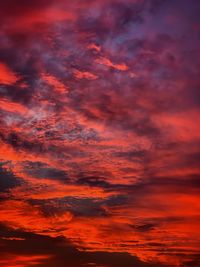 Scenic view of dramatic sky during sunset