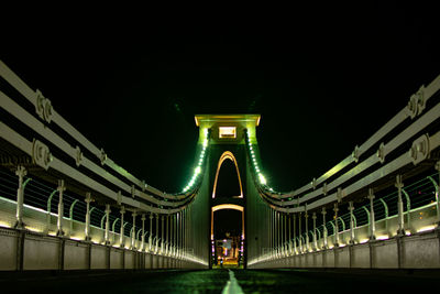 View of bridge at night