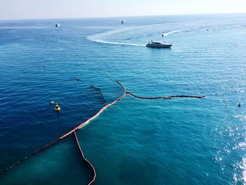 High angle view of sea against sky