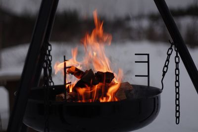 Close-up of burning fire