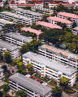 Birdseye view of singapore tiong bahru housing estate area with classic houses 