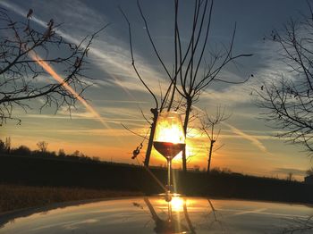 Silhouette tree against sky during sunset