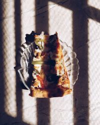 High angle view of cake on plate