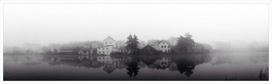 Reflection of built structure in water