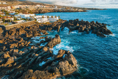 Charco el diablo, bizarre lava. puerto de santiago, tenerife, canary island, spain