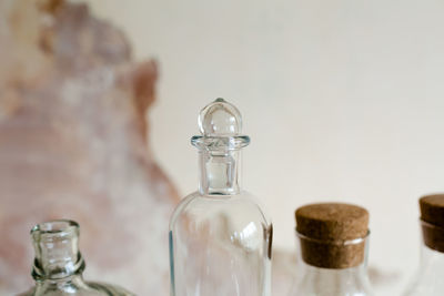 Close-up of glass jar on table