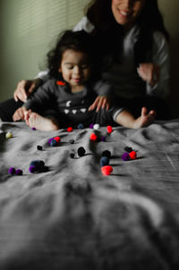 Women playing on table