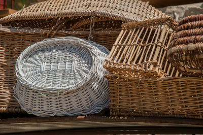 Close-up of wicker basket