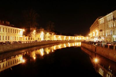 Illuminated city at night