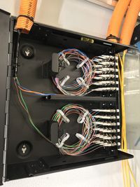 Low angle view of telephone booth