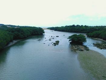 Scenic view of river against sky