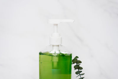 Close-up of soap on white background