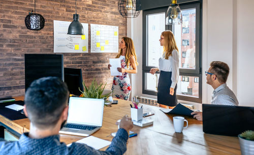 People in meeting at office