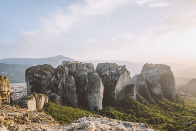 Panoramic view of cliff against sky