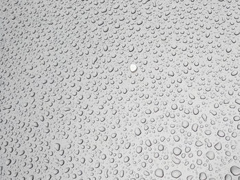 Full frame shot of raindrops on glass window