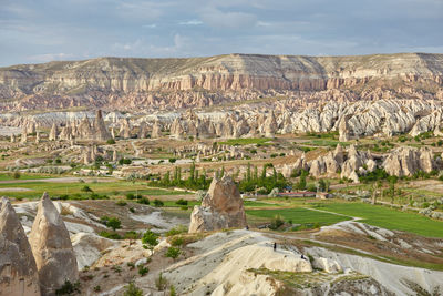 Scenic view of landscape against cloudy sky
