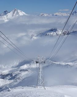 Snow covered mountain against sky