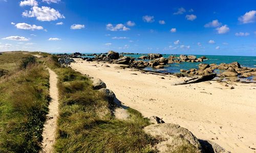 Panoramic view of beach against sky