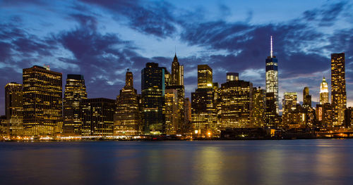 Illuminated city at night