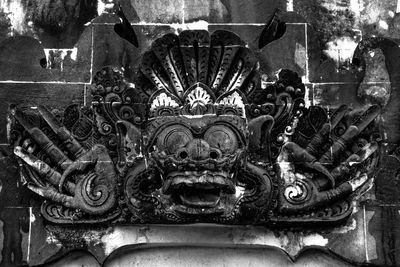 Close-up view of carvings