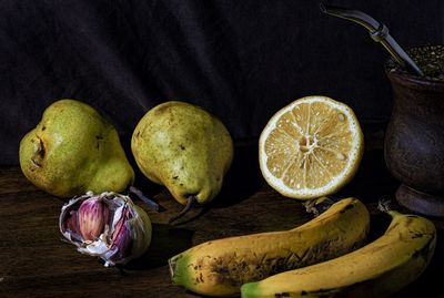 Fruits and garlic