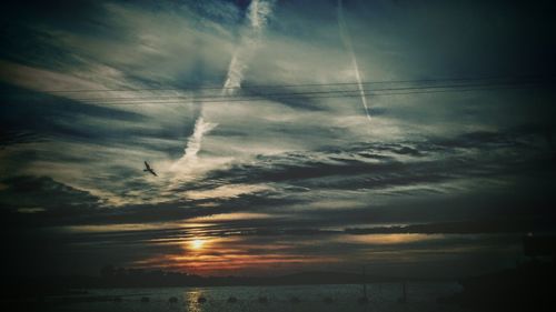 Scenic view of sea at sunset