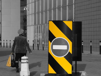 Information sign in front of building