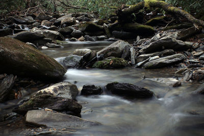 River flowing through rocks