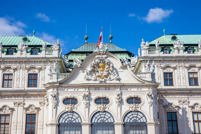 Detail of the upper belvedere palace in a beautiful early spring day