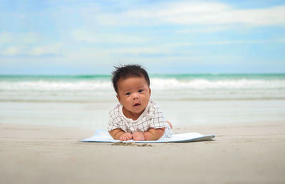 Portrait of boy on beach