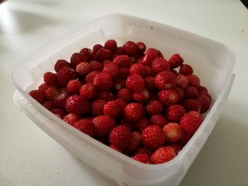 Close-up of strawberries in bowl